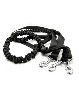 Laisse CANICROSS double amortisseur extensible 2m