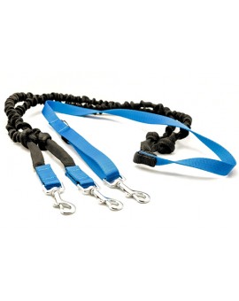 Laisse CANICROSS double amortisseur extensible 2m