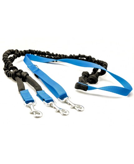 Laisse CANICROSS double amortisseur extensible 2m