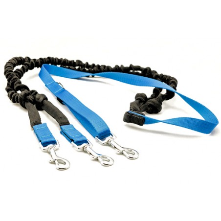 Laisse CANICROSS double amortisseur extensible 2m