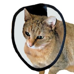 Collerette, Cône de récupération et Protection pour Lapin, Petit Chat - Réglable Plastique Souple Doux Clair