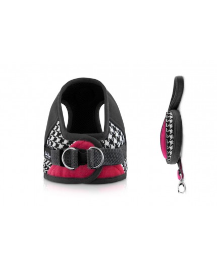 harnais et laisse glamour rose pour chien et chat