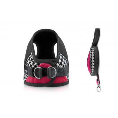 harnais et laisse glamour rose pour chien et chat