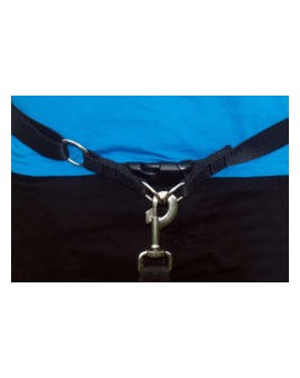Kit Canicross Loisir complet: Ceinture+Laisse amortisseur 2-2,5m+Harnais X-back - Noir